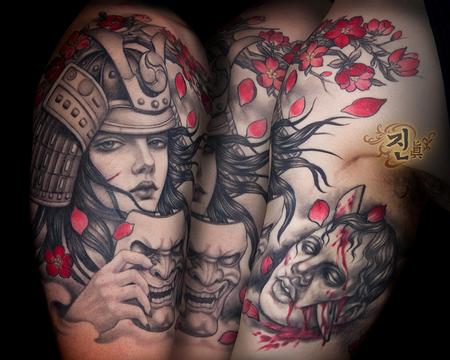 Tattoos - Samurai Warrior Girl - 94933